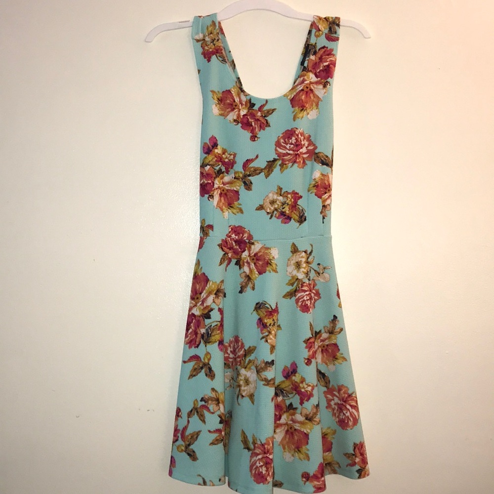 Sundress with Crisscross Back and Floral Print